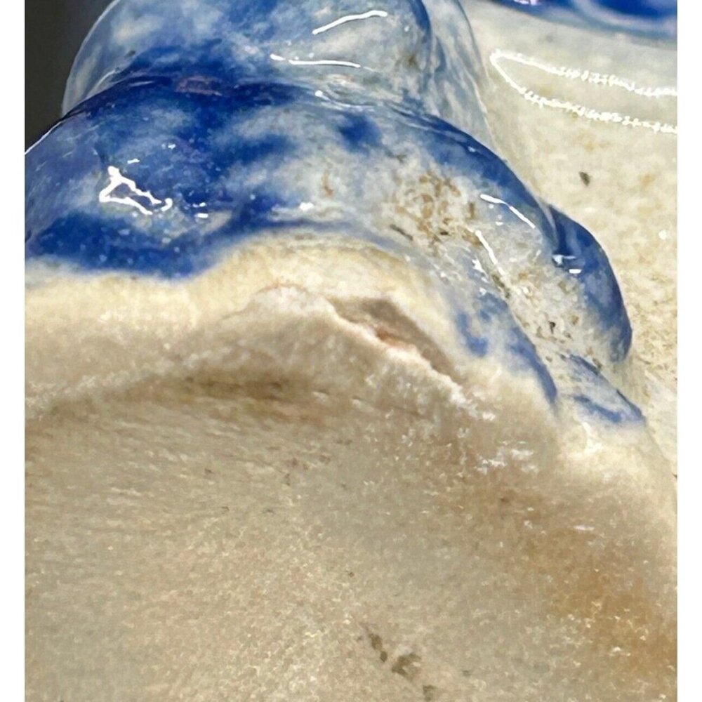 Eldreth Pottery Christmas Blue Salt Glaze Chapel Church Vintage Signed 1999 - Picture 13 of 14